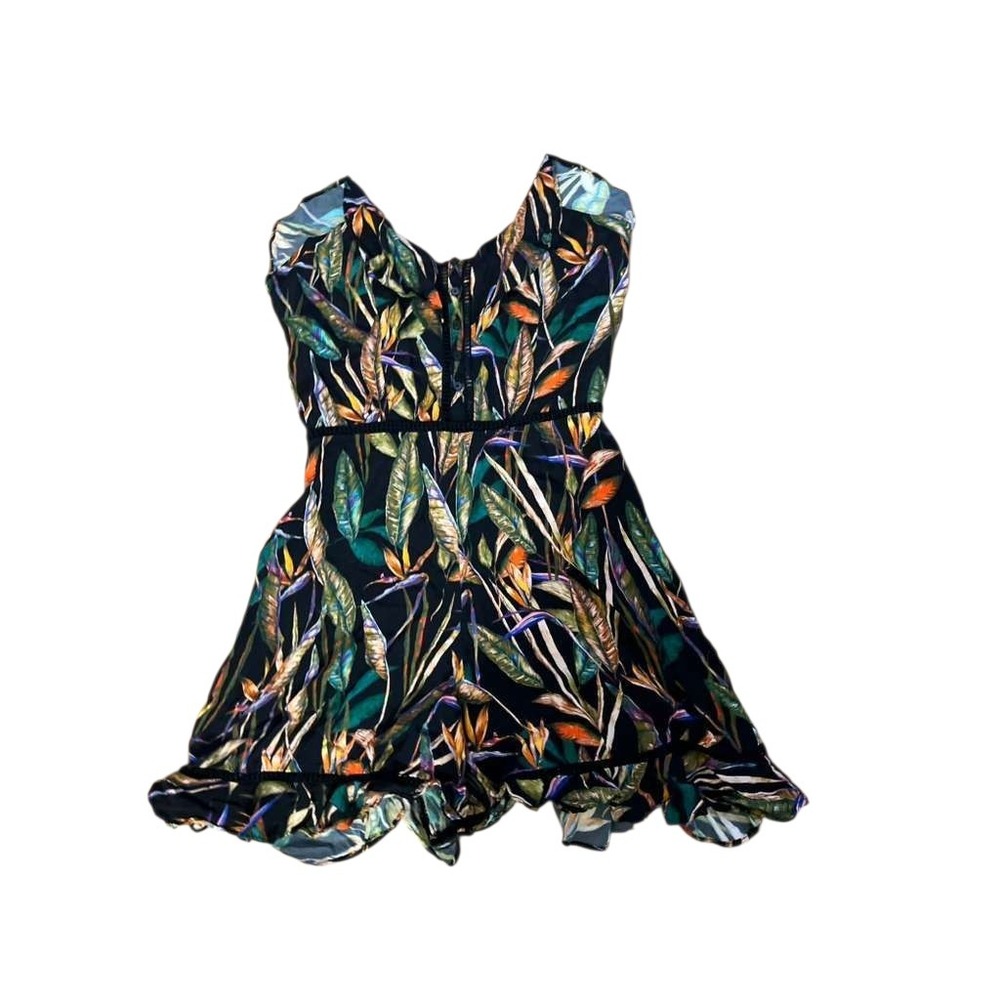 dbu dbu Tropical Floral Strapless Ruffle Hem Mini Dress - Picture 2 of 4